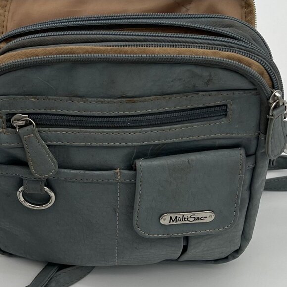 MultiSac Gray Crossbody Purse With Multiple Compartments & Adjustable Strap - Picture 7 of 7